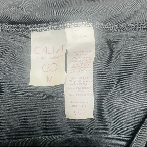 CALIA RUCHED SWIM SKIRT SKORT PURE BLACK |  Size-Medium - Picture 3 of 4